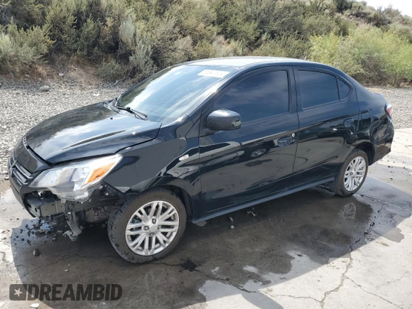 2022 Mitsubishi Mirage ES z VIN ML32FUFJ7NHF08088, wystawiony jako Copart lot #65841524 z przebiegiem 62 289 mil mil oraz Szkoda całkowita • Salvage title. Historia ofert i sprzedaży dostępna na DreamBid. Obrazek 1.