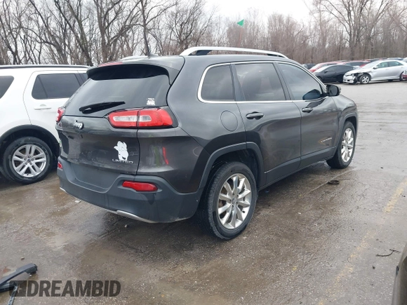 2017 Jeep Cherokee Limited with VIN 1C4PJLDB3HW518184, listed as a IAAI auction lot 41198338 with 172,094 mi miles. Bid and sale history available at carsss.com. Image 4.