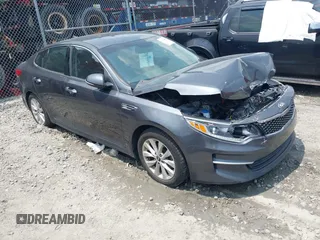 2018 Kia Optima EX with VIN 5XXGU4L36JG227225, listed as a IAAI auction lot 42406040 with 59,436 mi miles and . Bid and sale history available at DreamBid. Image 1.