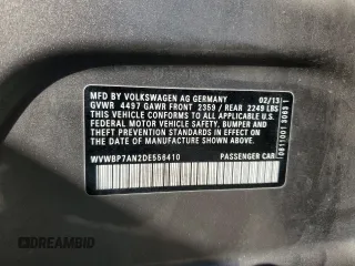 2013 Volkswagen CC R-Line with VIN WVWBP7AN2DE556410, listed as a Copart auction lot 77360244 with 114,891 mi miles and Salvage Title. Bid and sale history available at DreamBid. Image 13.