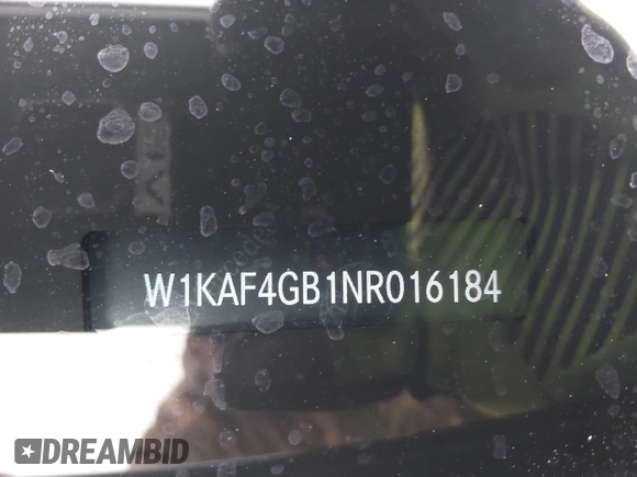 2022 Mercedes-Benz C 300 with VIN W1KAF4GB1NR016184, listed as a IAAI auction lot 41321156 with 43,443 mi miles and . Bid and sale history available at DreamBid. Image 9.