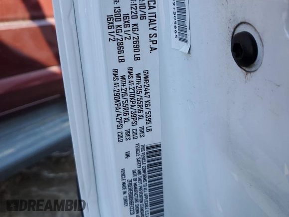 2017 Ram ProMaster City Cargo Van Tradesman SLT with VIN ZFBERFBB6H6E13231, listed as a Copart auction lot 88244205 with 109,092 mi miles and Salvage Title. Bid and sale history available at carsss.com. Image 13.