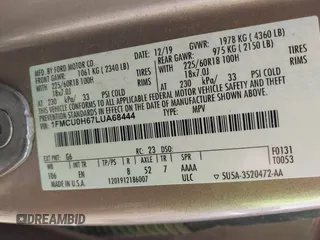 2020 Ford Escape SEL with VIN 1FMCU0H67LUA68444, listed as a IAAI auction lot 42369789 with Not provided miles and . Bid and sale history available at DreamBid. Image 9.