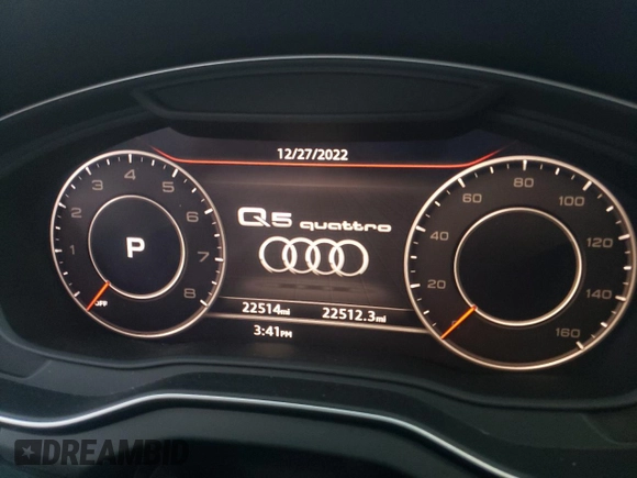 2020 Audi Q5 Premium Plus with VIN WA1BNAFY1L2062037, listed as a Copart auction lot 72650342 with 22,514 mi miles. Bid and sale history available at carsss.com. Image 9.