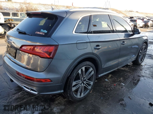 2018 Audi SQ5 Premium Plus with VIN WA1A4AFY1J2150081, listed as a Copart auction lot 42928885 with 54,757 mi miles and Salvage Title. Bid and sale history available at DreamBid. Image 3.