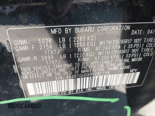 2024 Subaru Outback Wilderness с VIN 4S4BTGUDXR3282239, выставлен на аукционе IAAI как лот 41871051 с пробегом 8 948 миль миль и . История ставок и продаж доступна на DreamBid. Изображение 9.