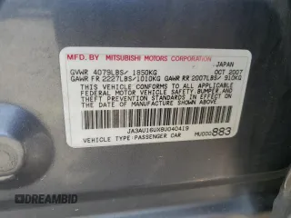 2008 Mitsubishi Lancer DE with VIN JA3AU16UX8U040419, listed as a Copart auction lot 52214375 with 134,818 mi miles and Salvage Title. Bid and sale history available at DreamBid. Image 12.
