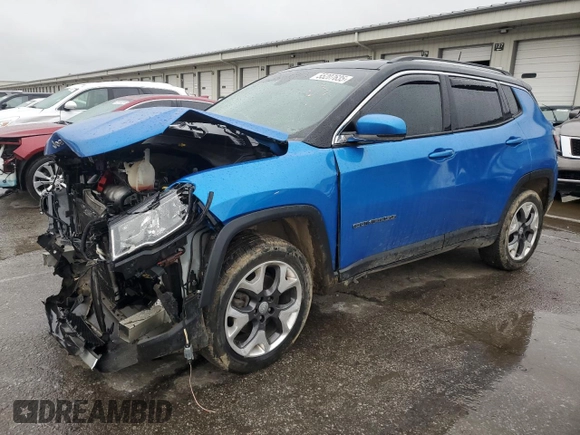 2019 Jeep Compass Limited z VIN 3C4NJDCB8KT666357, wystawiony jako Copart lot #55207635 z przebiegiem Nie podano mil oraz Szkoda całkowita • Salvage title. Historia ofert i sprzedaży dostępna na DreamBid. Obrazek 1.