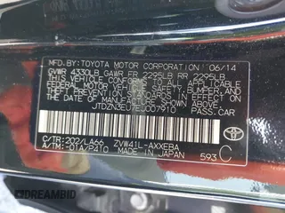 2014 Toyota Prius Two with VIN JTDZN3EU7EJ007910, listed as a IAAI auction lot 41929410 with 162,013 mi miles and . Bid and sale history available at DreamBid. Image 9.