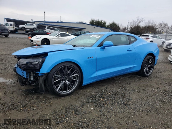 2023 Chevrolet Camaro LT1 with VIN 1G1FF1R7XP0101709, listed as a Copart auction lot 43611765 with 18,974 mi miles and Salvage Title. Bid and sale history available at DreamBid. Image 1.