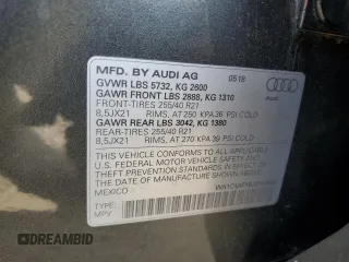 2018 Audi SQ5 Prestige with VIN WA1C4AFY8J2183653, listed as a Copart auction lot 65674224 with 23,128 mi miles and Salvage Title. Bid and sale history available at DreamBid. Image 14.