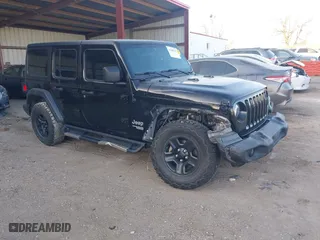 2020 Jeep Wrangler Unlimited Sport Altitude with VIN 1C4HJXDGXLW329841, listed as a IAAI auction lot 41060142 with 57,243 mi miles. Bid and sale history available at carsss.com. Image 1.
