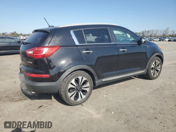 2013 Kia Sportage SX with VIN KNDPCCA66D7446001, listed as a Copart auction lot 50792695 with 95,182 mi miles and Salvage Title. Bid and sale history available at carsss.com. Image 3.