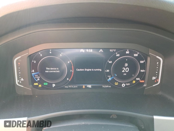 2021 Volkswagen Atlas SEL Premium R-Line with VIN 1V2FR2CA5MC537286, listed as a Copart auction lot 61811244 with 76,269 mi miles and Salvage title. Bid and sale history available at DreamBid. Image 9.