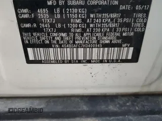 2017 Subaru Outback Premium z VIN 4S4BSAFC7H3400945, wystawiony jako Copart lot #55677835 z przebiegiem 127 534 mil mil oraz Szkody całkowita. Historia ofert i sprzedaży dostępna na DreamBid. Obrazek 12.