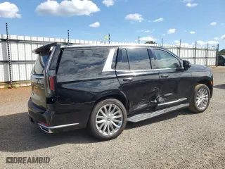 2021 Cadillac Escalade Premium Luxury with VIN 1GYS4BKL9MR368012, listed as a Copart auction lot 76289024 with 45,889 mi miles and Salvage Title. Bid and sale history available at carsss.com. Image 3.