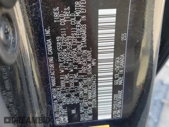 2013 Lexus RX 350 z VIN 2T2ZK1BA6DC094275, wystawiony jako Copart lot #61930695 z przebiegiem 296 070 mil mil oraz Szkoda całkowita • Salvage title. Historia ofert i sprzedaży dostępna na DreamBid. Obrazek 12.