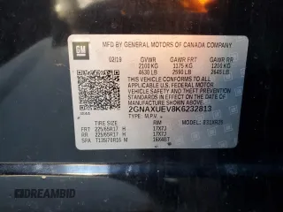2019 Chevrolet Equinox LT with VIN 2GNAXUEV8K6232813, listed as a Copart auction lot 48414775 with 95,312 mi miles and Salvage Title. Bid and sale history available at DreamBid. Image 13.