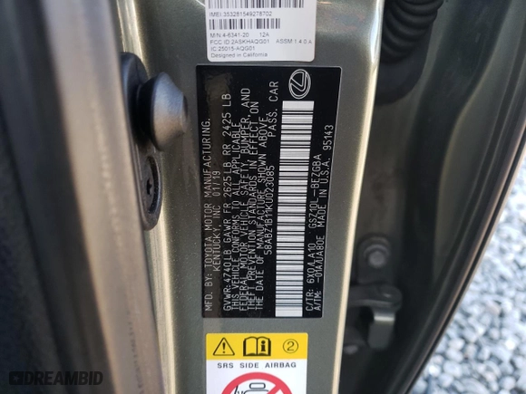 2019 Lexus ES with VIN 58ABZ1B11KU023085, listed as a Copart auction lot 47948015 with 70,676 mi miles and Salvage Title. Bid and sale history available at carsss.com. Image 12.