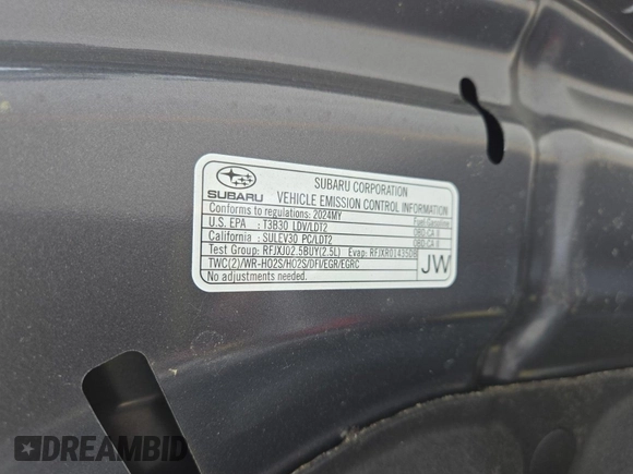 2024 Subaru Outback Premium with VIN 4S4BTAFC7R3263763, listed as a IAAI auction lot 42774215 with 31,375 mi miles and . Bid and sale history available at DreamBid. Image 20.