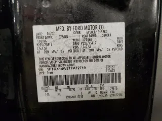 2007 Ford F-150 STX with VIN 1FTRX14W27FA72719, listed as a Copart auction lot 46789245 with 158,817 mi miles and Salvage Title. Bid and sale history available at carsss.com. Image 12.