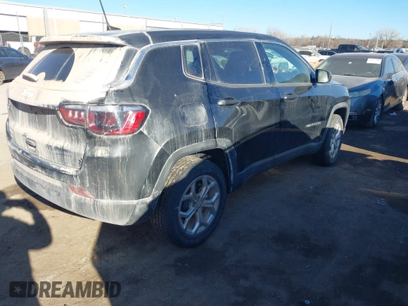 2024 Jeep Compass Sport with VIN 3C4NJDAN1RT126498, listed as a IAAI auction lot 41170375 with 12,466 mi miles and . Bid and sale history available at DreamBid. Image 4.