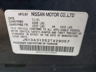2002 Nissan Maxima GXE with VIN JN1DA31D52T429057, listed as a IAAI auction lot 42771435 with 122,398 mi miles and . Bid and sale history available at DreamBid. Image 9.