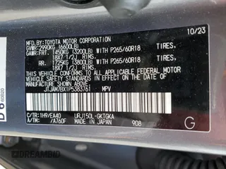2023 Lexus GX 460 Premium with VIN JTJAM7BX1P5383761, listed as a Copart auction lot 56104495 with 10,903 mi miles and Salvage title. Bid and sale history available at DreamBid. Image 13.