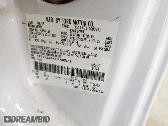 2016 Ford F-250 XLT with VIN 1FT7X2A6XGEA65962, listed as a Copart auction lot 61501905 with 201,887 mi miles and Clean title. Bid and sale history available at DreamBid. Image 12.