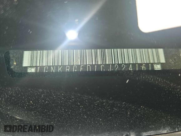 2012 Chevrolet Traverse 1LT with VIN 1GNKRGED1CJ224161, listed as a Copart auction lot 87352084 with 168,113 mi miles and Clean Title. Bid and sale history available at DreamBid. Image 10.