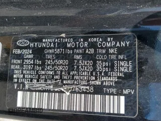 2024 Hyundai Palisade Calligraphy z VIN KM8R7DGE0RU763438, wystawiony jako Copart lot #59061375 z przebiegiem Nie podano mil oraz Czysty tytuł • Clean title. Historia ofert i sprzedaży dostępna na DreamBid. Obrazek 13.