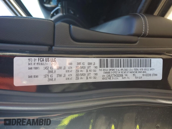 2017 Jeep Grand Cherokee Overland with VIN 1C4RJFCT9HC822898, listed as a Copart auction lot 86567034 with 120,699 mi miles and Salvage Title. Bid and sale history available at carsss.com. Image 12.