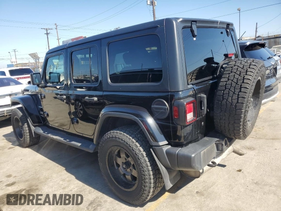 2020 Jeep Wrangler Unlimited Sahara with VIN 1C4HJXEG3LW145470, listed as a Copart auction lot 63690835 with 47,838 mi miles and Salvage title. Bid and sale history available at DreamBid. Image 2.