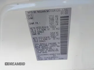 2015 Nissan Pathfinder SV с VIN 5N1AR2MN9FC686750, выставлен на аукционе IAAI как лот 42661347 с пробегом 153 937 миль миль и . История ставок и продаж доступна на DreamBid. Изображение 9.