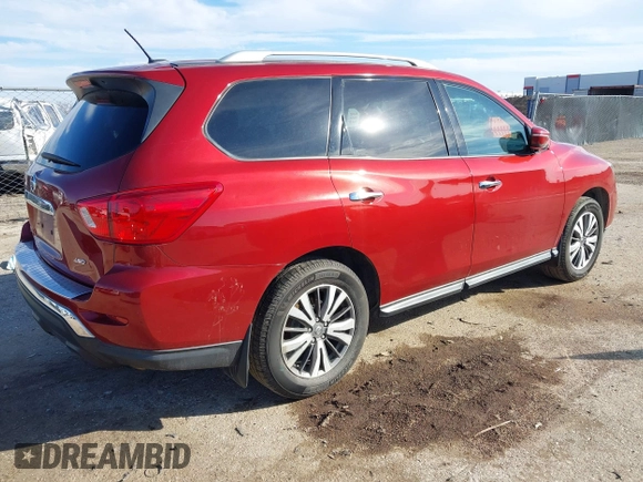 2017 Nissan Pathfinder SV with VIN 5N1DR2MMXHC650993, listed as a IAAI auction lot 41460677 with 176,033 mi miles. Bid and sale history available at carsss.com. Image 4.