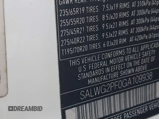 2016 Land Rover Range Rover Sport SE with VIN SALWG2PF0GA109938, listed as a IAAI auction lot 42314063 with 90,462 mi miles and . Bid and sale history available at DreamBid. Image 9.