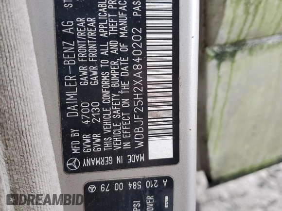 1999 Mercedes-Benz E with VIN WDBJF25H2XA840202, listed as a Copart auction lot 49916415 with Not Provided miles and Clean Title. Bid and sale history available at DreamBid. Image 12.