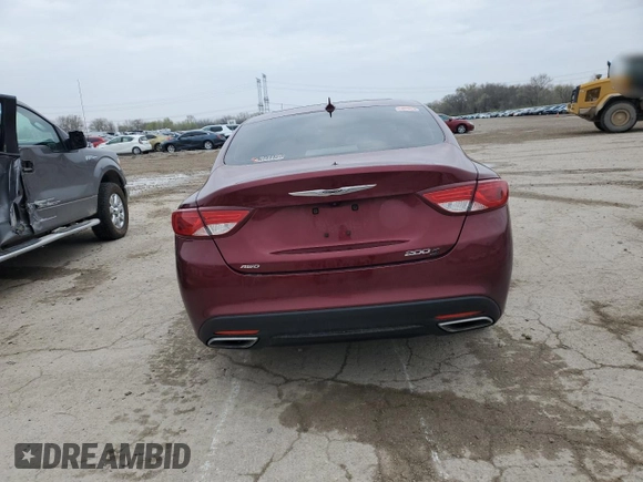 2015 Chrysler 200 S with VIN 1C3CCCDG9FN656436, listed as a Copart auction lot 52453635 with 61,976 mi miles and Salvage Title. Bid and sale history available at carsss.com. Image 6.