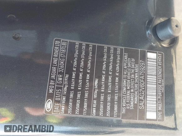2015 Land Rover LR4 HSE с VIN SALAG2V60FA759297, выставлен на аукционе IAAI как лот 42128974 с пробегом 162 058 миль миль и . История ставок и продаж доступна на DreamBid. Изображение 9.