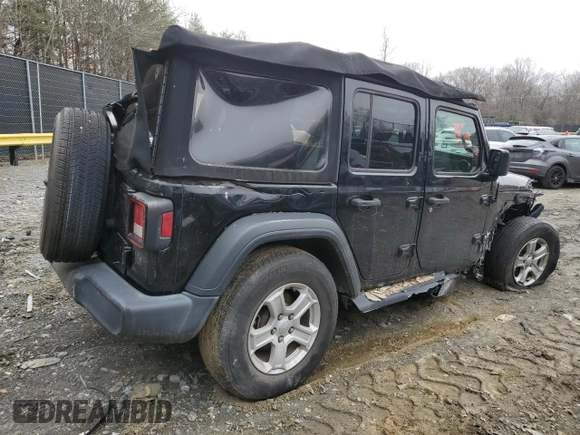 2019 Jeep Wrangler Unlimited Sport z VIN 1C4HJXDG4KW538961, wystawiony jako Copart lot #44018655 z przebiegiem 53 478 mil mil oraz Szkoda całkowita • Salvage title. Historia ofert i sprzedaży dostępna na DreamBid. Obrazek 3.