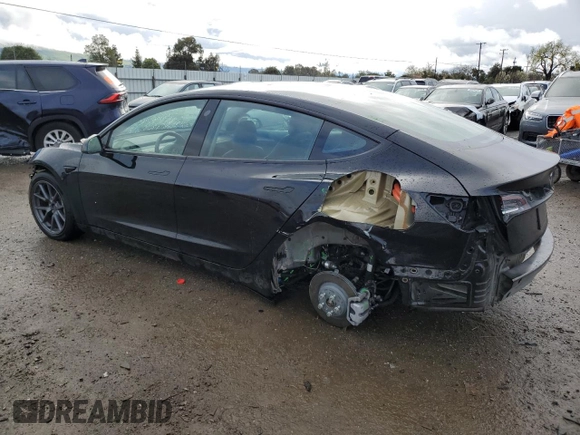 2022 Tesla Model 3 Long Range with VIN 5YJ3E1EB2NF313672, listed as a Copart auction lot 48896025 with 19,936 mi miles and Salvage Title. Bid and sale history available at DreamBid. Image 2.