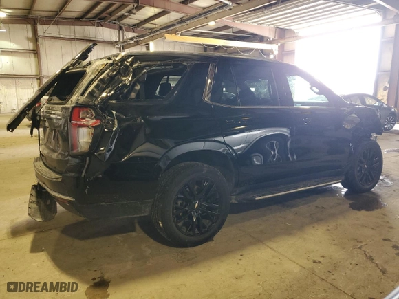 2021 Chevrolet Tahoe LT with VIN 1GNSKNKD8MR394503, listed as a Copart auction lot 46077595 with 52,290 mi miles and Salvage Title. Bid and sale history available at carsss.com. Image 3.