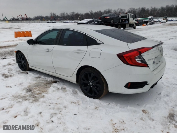 2021 Honda Civic Sedan Sport with VIN 2HGFC2F8XMH510143, listed as a Copart auction lot 44635225 with 49,871 mi miles and Salvage Title. Bid and sale history available at carsss.com. Image 2.