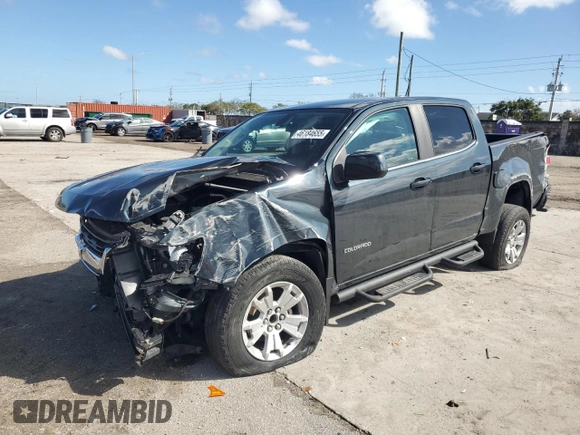 2018 Chevrolet Colorado 2WD LT with VIN 1GCGSCEA0J1208242, listed as a Copart auction lot 46184655 with 60,452 mi miles and Salvage Title. Bid and sale history available at DreamBid. Image 1.
