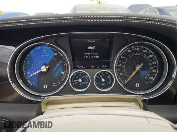 2017 Bentley Continental GT with VIN SCBFT7ZA4HC062035, listed as a Copart auction lot 76673904 with 9,008 mi miles and Salvage Title. Bid and sale history available at DreamBid. Image 9.