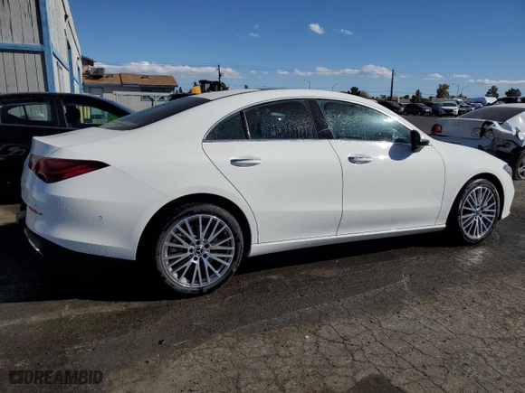 2025 Mercedes-Benz CLA with VIN W1K5J4HB1SN511289, listed as a Copart auction lot 43513205 with 12,005 mi miles and Clean Title. Bid and sale history available at carsss.com. Image 3.