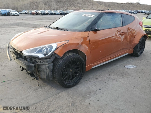 2016 Hyundai Veloster Turbo with VIN KMHTC6AE2GU285512, listed as a Copart auction lot 48578075 with 0 mi miles and Non Repairable. Bid and sale history available at carsss.com. Image 1.
