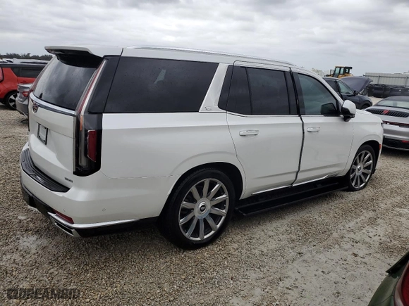 2022 Cadillac Escalade Premium Luxury Platinum with VIN 1GYS4DKL3NR119329, listed as a Copart auction lot 73692364 with 0 mi miles and Salvage Title. Bid and sale history available at carsss.com. Image 3.