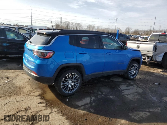 2024 Jeep Compass Limited z VIN 3C4NJDCN2RT588159, wystawiony jako Copart lot #51596325 z przebiegiem 18 713 mil mil oraz Czysty tytuł • Clean title. Historia ofert i sprzedaży dostępna na DreamBid. Obrazek 3.