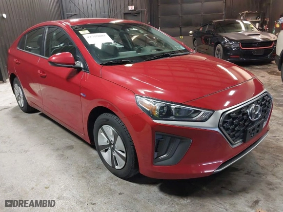 2020 Hyundai Ioniq Hybrid Blue with VIN KMHC65LC4LU227764, listed as a IAAI auction lot 41759807 with 54,598 mi miles. Bid and sale history available at carsss.com. Image 1.